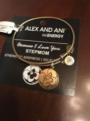 Brand New Alex and Ani STEPMOM Because I Love You Rafaelian Gold Bangle Bracelet