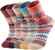 [Simpcomf] Thermal Socks Wool Socks Merino Warm Socks Women Dike Thermal Vintage Winter Socks Knitted Socks Christmas Socks for Women