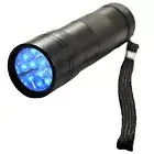 HQRP 365 nm 12 LED Ultra Violet Blacklight UV Flashlight Torch Light