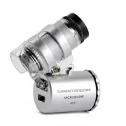60x Magnifier Jewelry Loupe Mini Microscope LED&UV Light for Curreny Detecting