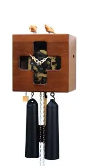 Modern cuckoo clock 8 day running time, Bamboo RH BB33 FK-10 NEW