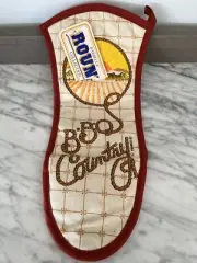 BBQ Country Long Oven Mitt Potholder Franco Red Orange Yellow Vtg 70s 80s NEW