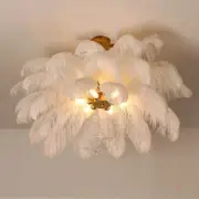 Modern Big Feather LED Pendant Lamp Bedroom Chandelier Ceiling Suspension Lights