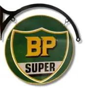 BP SUPER ROUND METAL SIGN DOUBLE SIDED HANGER HEAVY DUTY