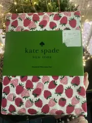 Kate Spade New York NIP Set 2 Cotton Percale Raspberry Standard Pillow Cases NEW