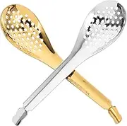 Amosfun 2 Pack Small Slotted Spoons Perforated Spoons for Cooking Bending-Resistant Daily Use Serving Utensils for Appetizers Pasta