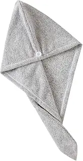ERINGOGO Environmental Bamboo Charcoal Hair Drying Cap Super Absorbent Quick Dry Towel Wrap for Men and Women for All Hair Reduces Frizz and Split Ends Grey