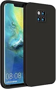 Huawei Mate 20 Pro Silicone Case, EabHulie Slim Liquid Silicone Gel Rubber Shockproof Anti-Scratch Protective Cover for Huawei Mate 20 Pro Black