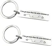 [Holibanna] I Than the Miles Couple Key Chains Valentine's Day present for Partners Durable Bag Pendant Sweet Engraved Design Silver