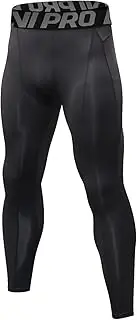[LNJLVI] Men Leggings Sports Compression Running Tights Quick Dry Base Layer Bottom Training Pants
