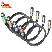 4 Pack DMX Cables - 1.2m & 3ft XLR Male to Female, Short & Long Stage Light DMX