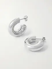 [LIÉ STUDIO] LIÉ STUDIO - The Rose Silver Hoop Earrings - One size One size Silver