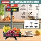 Kitchen Rotating Storage Spice Rack Organiser Square Bathroom Shelf Holder AU
