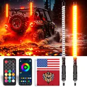 For Kawasaki KRX 1000 Teryx 2FT COB Spiral RGB Lighted LED Whip Light Antenna