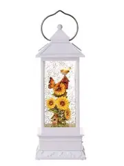 snow globe with sunflowers and butterfly lighted water lantern
