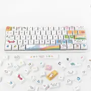 ANYMOB Keycap Keyboard Rainbow Animal Theme 127 Keys Sublimation DIY Custom Switch Clicks
