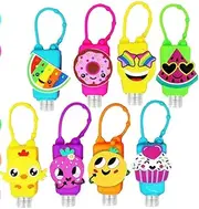 Kids Hand Sanitizer Travel Size Holder Keychain, Cute Mini Bottles for Girl, Boy, Baby Women,School,Backpack 1Oz Bulk（8pcs）