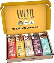 FULFIL Vitamin and Protein Bar (10 x 55g Bars) — 10 Bar Selection Box — 20g High Protein, 9 Vitamins, Low Sugar, 10 Count (Pack of 1)