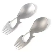 Outdoor Camping Picnic Stainless Steel Fork Spoon Tableware Ultralight Useful-DD