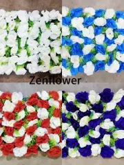 4 PCs artificial Flower grass wall Panels Wedding Party Silk Backdrop Decor