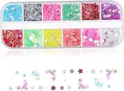 Operitacx Nail Glitter Bulk Holographic Chunky Glitter Flakes Easy Application Shine for Nail Decorations