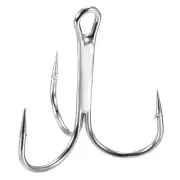 20Pcs 3/0# 1.57" Treble Fish Hooks Carbon Steel Sharp Bend Hook w Barbs White