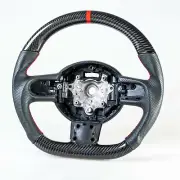Flat Bottom Carbon Leather Red Steering Wheel For Mini R55 R56 R57 R58 R60 R61 (for: Mini)