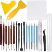Ceramic Clay Tools, 21 Pcs Pottery Sculpting Tools Set, Silicone Tip Stylus, Mod