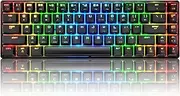 60% True Mechanical Gaming Keyboard Type C Wired LED Backlit USB Waterproof Keyboard 18 Chroma RGB Lighting Backlight Full Anti-ghosting Keys (Black/Blue Switch)