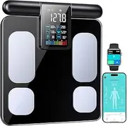 Smart Scale for Body Weight and Fat Percentage, 8 Electrode Digital Body Weight Scale with BMI, Body Fat, Muscle Mass, 28 Body Composition Analyzer, Rechargeable Body Fat Scale with VA Display