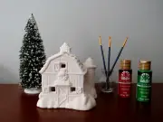 Wee Crafts BARN & SILO # 21577 Ready To Paint Holiday Christmas Village 6" NEW