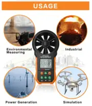 Anemometer Data logger Wind Speed Humidity Temperature Real Time 3 in 1 MS6252B
