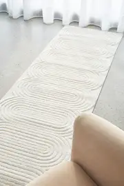 Brosa Churl White Runner Rug