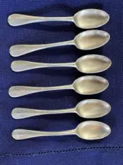 Set of 6 VINTAGE PEWTER CLASSIC 4 1/8” DEMITASSE SPOONS MATTE FINISH