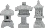 Zen Garden Statues 3pcs Mini Pagoda Statue Pond Tower Sandstone Decorations Zen Garden Decor Micro Rockery Landscape Ornaments Accessories Sand Garden Decor Kit Miniature Tower