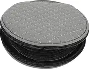 1Pc Stylish Car CD Storage Bag Capacity CD Case with Embroidered Plaid Design for Home Travel Durable Edged Disc Holder Grey