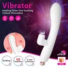 Rabbit Thrusting Vibrator Heating Dildo Oral Sucking Clitoris Stimulator Sex Toy