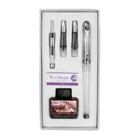 在飛比找PChome24h購物優惠-Pierre Cardin 鋼筆+ 2筆尖 套組 - 透明筆