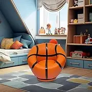 Premium Basketball Shaped PVC Leather Kids Swivel Chair,Kids Armchair,Armchair for Child, Comfort for Reading, Gaming, or Simply Relaxing,.
