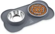 Dog Bowls Slow Feeder Bloat Stop Pet Bowl Eco-Friendly Non-Toxic Silicone Mat