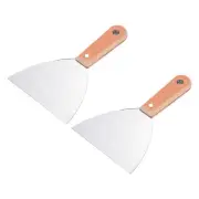 2Pcs 5" Stainless Steel Putty Knife Scraper Tool with Wooden Handle