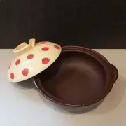Mangetsuyaki Design Strawberry Pot Size 8 Cute Strawberry Pattern From Japan