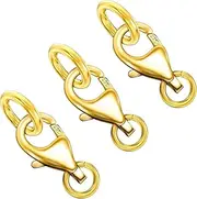 Qulltk 18k Gold Filled 925 Sterling Silver Lobster Clasp with Closed Jump Rings,Necklace Clasps and Closures Lobster Claw Clasp Suitable for Jewelry Making Findings and Bracelets