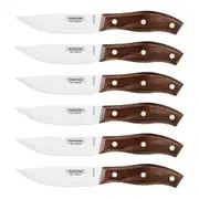 6pc Tramontina Rio Grande Steak Knife Home/Kitchen Cutting BBQ Tool Set Brown