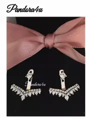 PANDORA EARRINGS TIARA WISHBONE STUD EARRINGS New Tags Box