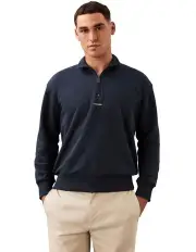 [Calvin Klein] Nano Logo Q-Zip Sweatshirt in Ink