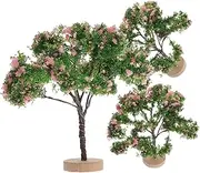 Hohopeti 3pcs Simulated Mini Tree Mini Plant Decor Toy Trees Tree Scenery DIY Trees Miniature Street Trees Tree Building Sand Table DIY Simulation Tree Plastic Trees