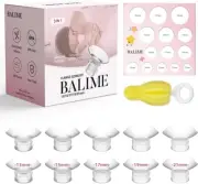 BALIME 3in 1 Flange Sizing Kit 10PCS Flange Inserts Cleaning Brush Breastfeeding