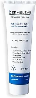 Dermeleve Steroid Free Anti-Itch Cream | Extra Strength for Psoriasis, Seborrheic Dermatitis, Viral Rash, Bug Bites, Allergy, Chronic Hives, Neuropathy (Nerve) | Full Body Itch Relief | 120g (1 Pack)