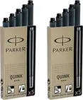 Parker Quink Permanent Ink Fountain Pen Refill Cartridges 10 Black Ink Refills